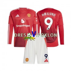 Manchester United Rasmus Hojlund 9 Dres Domaći 2024-2025 Dugim Rukavima ,Dječji Komplet