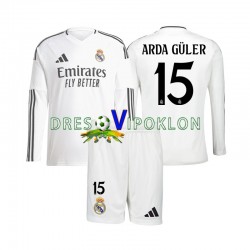 Real Madrid Arda Guler 15 Dres Domaći 2024-2025 Dugim Rukavima ,Dječji Komplet