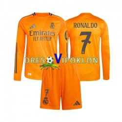 Real Madrid Cristiano Ronaldo 7 Dres Gostujući 2024-2025 Dugim Rukavima ,Dječji Komplet