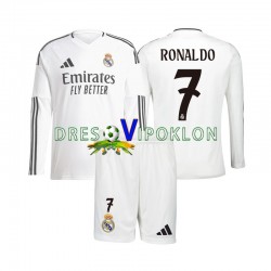 Real Madrid Cristiano Ronaldo 7 Dres Domaći 2024-2025 Dugim Rukavima ,Dječji Komplet