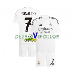 Real Madrid Cristiano Ronaldo 7 Dres Domaći 2024-2025 Kratkih Rukava ,Dječji Komplet