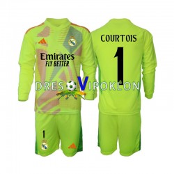 Real Madrid Golmanski COURTOIS 1 Dres Četvrti 2024-2025 Dugim Rukavima ,Dječji Komplet