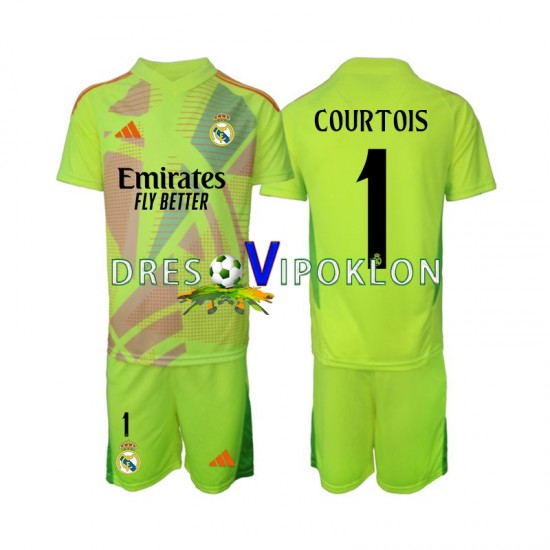 Real Madrid Golmanski COURTOIS 1 Dres Četvrti 2024-2025 Kratkih Rukava ,Dječji Komplet