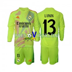 Real Madrid Golmanski Lunin 13 Dres Četvrti 2024-2025 Dugim Rukavima ,Dječji Komplet