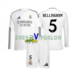 Real Madrid Jude Bellingham 5 Dres Domaći 2024-2025 Dugim Rukavima ,Dječji Komplet