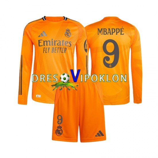 Real Madrid Mbappé Kylian 9 Dres Gostujući 2024-2025 Dugim Rukavima ,Dječji Komplet