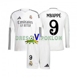 Real Madrid Mbappé Kylian 9 Dres Domaći 2024-2025 Dugim Rukavima ,Dječji Komplet