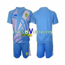 Švedska Golmanski Plava Dres Gostujući 2024 Kratkih Rukava ,Dječji Komplet