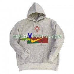 Portugal Sivo Pulover Hoodie 2022-2023 ,Muški