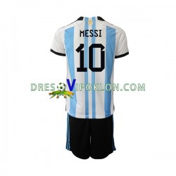 Argentina Messi 10 Dres Domaći World Cup 2022 Kratkih Rukava ,Dječji Komplet