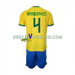 Brazil Marquinhos 4 Dres Domaći World Cup 2022 Kratkih Rukava ,Dječji Komplet