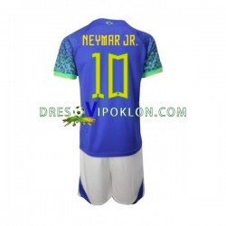 Brazil Neymar JR 10 Dres Gostujući World Cup 2022 Kratkih Rukava ,Dječji Komplet