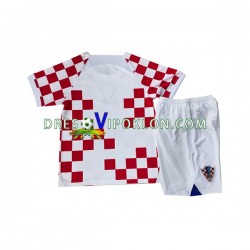 Hrvatska Dres Domaći World Cup 2022 Kratkih Rukava ,Dječji Komplet