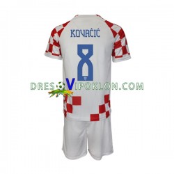 Hrvatska Kovacic 8 Dres Domaći World Cup 2022 Kratkih Rukava ,Dječji Komplet