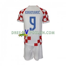 Hrvatska Kramaric 9 Dres Domaći World Cup 2022 Kratkih Rukava ,Dječji Komplet