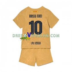 FC Barcelona Ansu Fat 10 Dres Gostujući 2022-2023 Kratkih Rukava ,Dječji Komplet