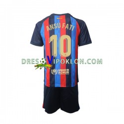 FC Barcelona Ansu Fati 10 Dres Domaći 2022-2023 Kratkih Rukava ,Dječji Komplet