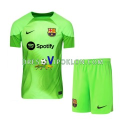 FC Barcelona Golmanski Dres Domaći 2022-2023 Kratkih Rukava ,Dječji Komplet