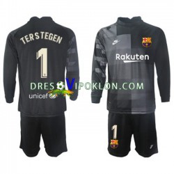 FC Barcelona Golmanski Ter Stegen 1 Dres Gostujući 2021-2022 Dugim Rukavima ,Dječji Komplet