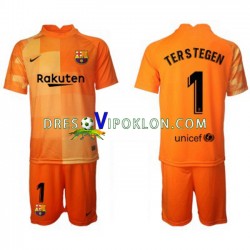 FC Barcelona Golmanski Ter Stegen 1 Dres Domaći 2021-2022 Kratkih Rukava ,Dječji Komplet