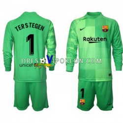 FC Barcelona Golmanski Ter Stegen 1 Dres Treći 2021-2022 Dugim Rukavima ,Dječji Komplet