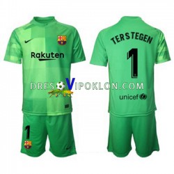 FC Barcelona Golmanski Ter Stegen 1 Dres Treći 2021-2022 Kratkih Rukava ,Dječji Komplet