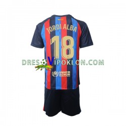 FC Barcelona Jordi Alba 18 Dres Domaći 2022-2023 Kratkih Rukava ,Dječji Komplet