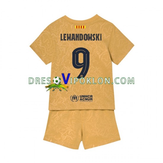 FC Barcelona Lewandowski 9 Dres Gostujući 2022-2023 Kratkih Rukava ,Dječji Komplet