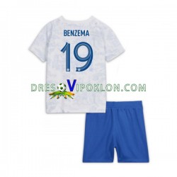 Francuska Benzema 19 Dres Gostujući World Cup 2022 Kratkih Rukava ,Dječji Komplet