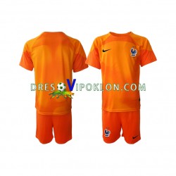 Francuska Golmanski Dres Gostujući World Cup 2022 Kratkih Rukava ,Dječji Komplet