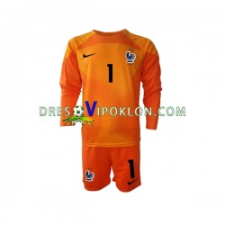 Francuska Golmanski Hugo Lloris 1 Dres Gostujući World Cup 2022 Dugim Rukavima ,Dječji Komplet