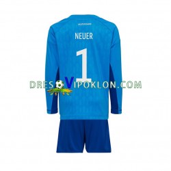Njemačka Golmanski Manuel Neuer 1 Dres Domaći World Cup 2022 Dugim Rukavima ,Dječji Komplet