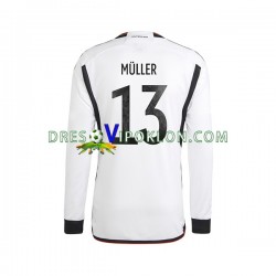 Njemačka Thomas Muller 13 Dres Domaći World Cup 2022 Dugim Rukavima ,Muški
