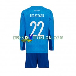 Njemačka Golmanski ter Stegen 22 Dres Domaći World Cup 2022 Dugim Rukavima ,Dječji Komplet