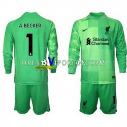 Liverpool Golmanski Alisson Becker 1 Dres Domaći 2021-2022 Dugim Rukavima ,Dječji Komplet