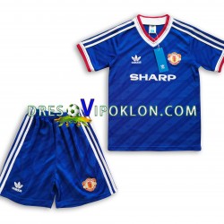 Manchester United 1986 Retro Dres Gostujući Kratkih Rukava ,Dječji Komplet