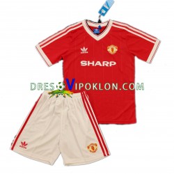 Manchester United 1984 Retro Dres Domaći Kratkih Rukava ,Dječji Komplet