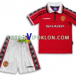Manchester United Retro Dres Domaći 1998-1999 Kratkih Rukava ,Dječji Komplet