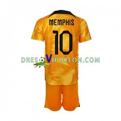 Nizozemska Memphis Depay 10 Dres Domaći World Cup 2022 Kratkih Rukava ,Dječji Komplet
