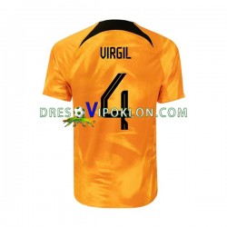 Nizozemska Virgil 4 Dres Domaći World Cup 2022 Kratkih Rukava ,Muški
