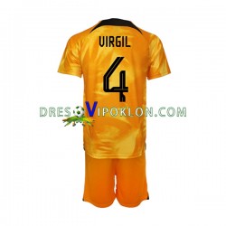 Nizozemska Virgil van Dijk 4 Dres Domaći World Cup 2022 Kratkih Rukava ,Dječji Komplet