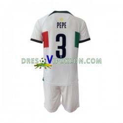 Portugal PEPE 3 Dres Gostujući World Cup 2022 Kratkih Rukava ,Dječji Komplet