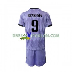 Real Madrid Karim Benzema 9 Dres Gostujući 2022-2023 Kratkih Rukava ,Dječji Komplet