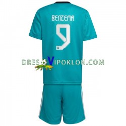 Real Madrid Karim Benzema 9 Dres Treći 2021-2022 Kratkih Rukava ,Dječji Komplet