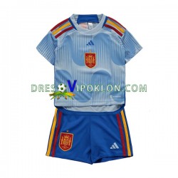 Španjolska Dres Gostujući World Cup 2022 Kratkih Rukava ,Dječji Komplet