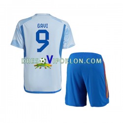 Španjolska Gavi 9 Dres Gostujući World Cup 2022 Kratkih Rukava ,Dječji Komplet