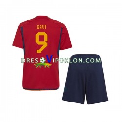 Španjolska Gavi 9 Dres Domaći World Cup 2022 Kratkih Rukava ,Dječji Komplet