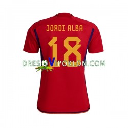 Španjolska JORDI ALBA 18 Dres Domaći World Cup 2022 Kratkih Rukava ,Muški