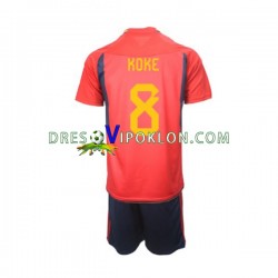 Španjolska Koke 8 Dres Domaći World Cup 2022 Kratkih Rukava ,Dječji Komplet