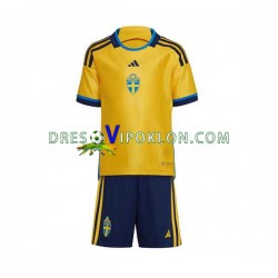 Švedska Dres Domaći 2022 Kratkih Rukava ,Dječji Komplet